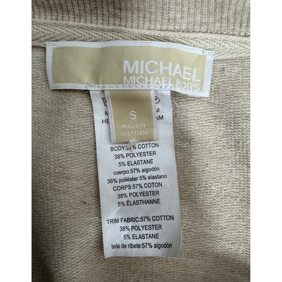 Michael Kors Womens Oatmeal Heather Lace Up Side Grommet Sweatshirt Small Beige - Picture 12 of 16
